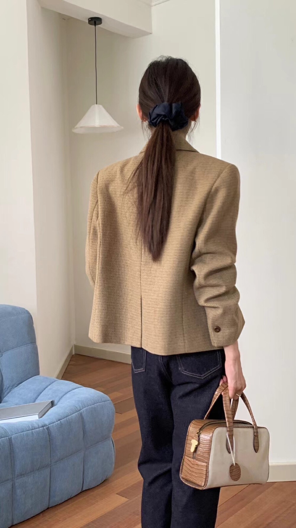 女装韩版休闲翻领羊毛西装外套2025新款SELENE简约设计气质西装