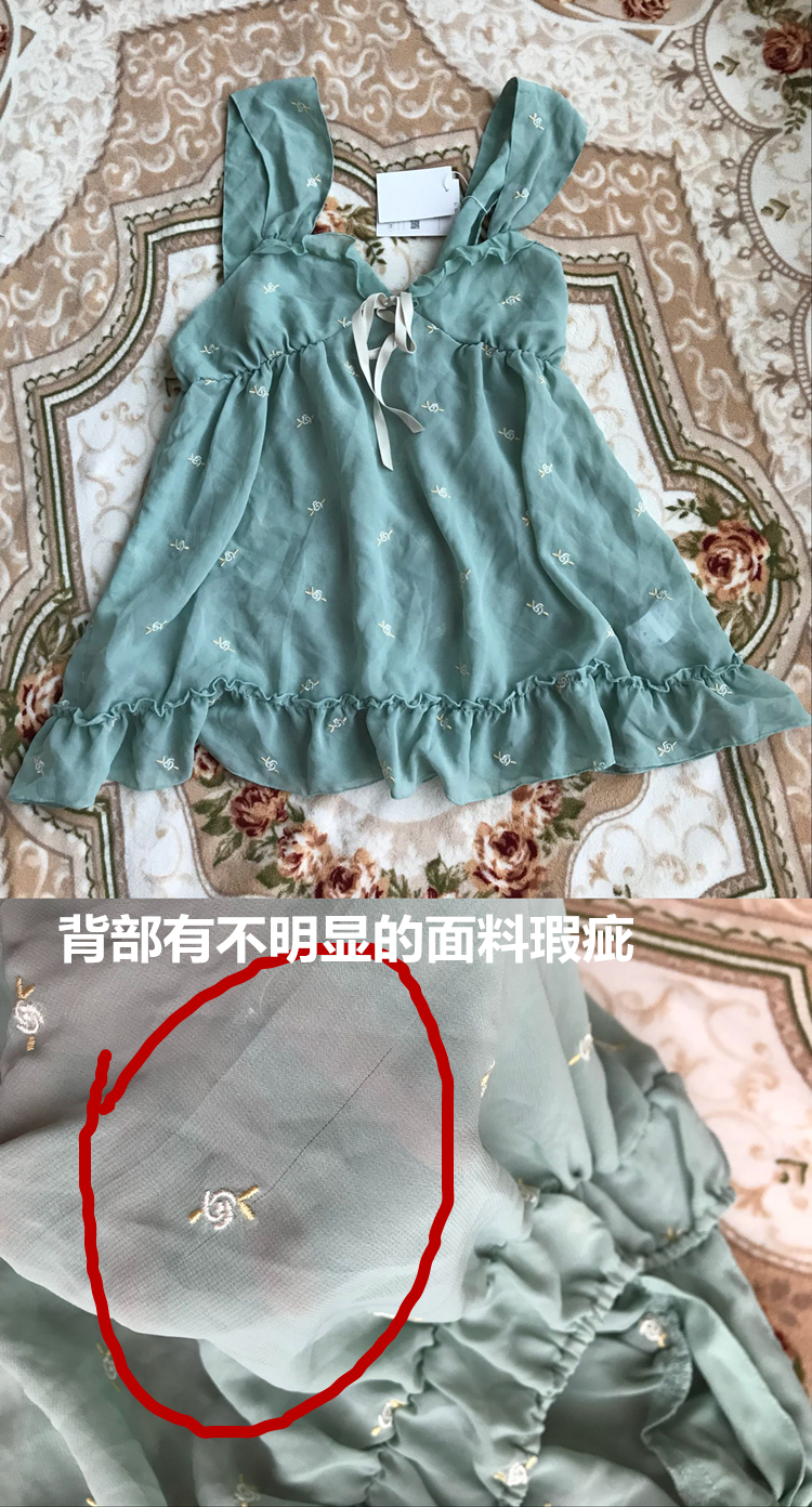 Japanese single flawed Navy embroidered tie Lolita OP JK jsk Screen Printed Dress