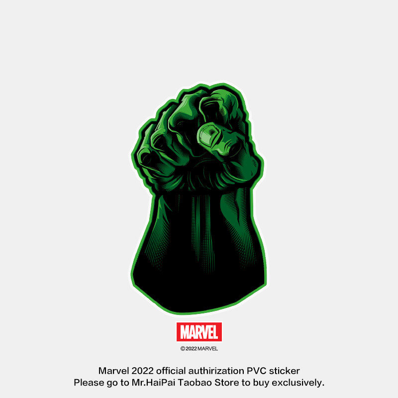 官方授权「狂怒的浩克大拳头挥舞」漫威周边手机防水透明贴纸