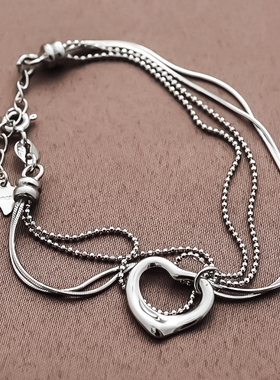 心形女925纯银手链百搭气质优雅