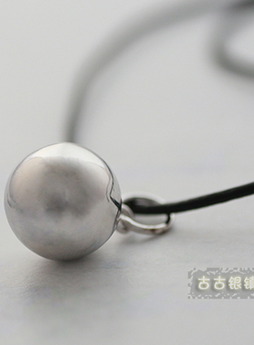 圆球几何纯银OL风吊坠