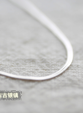 宽边刀片纯银闪亮意大利OL风项链