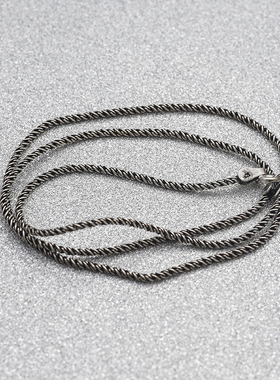 泰银麻花链蛇纹项链项链925纯银饰复古个性男款银项链短款项链