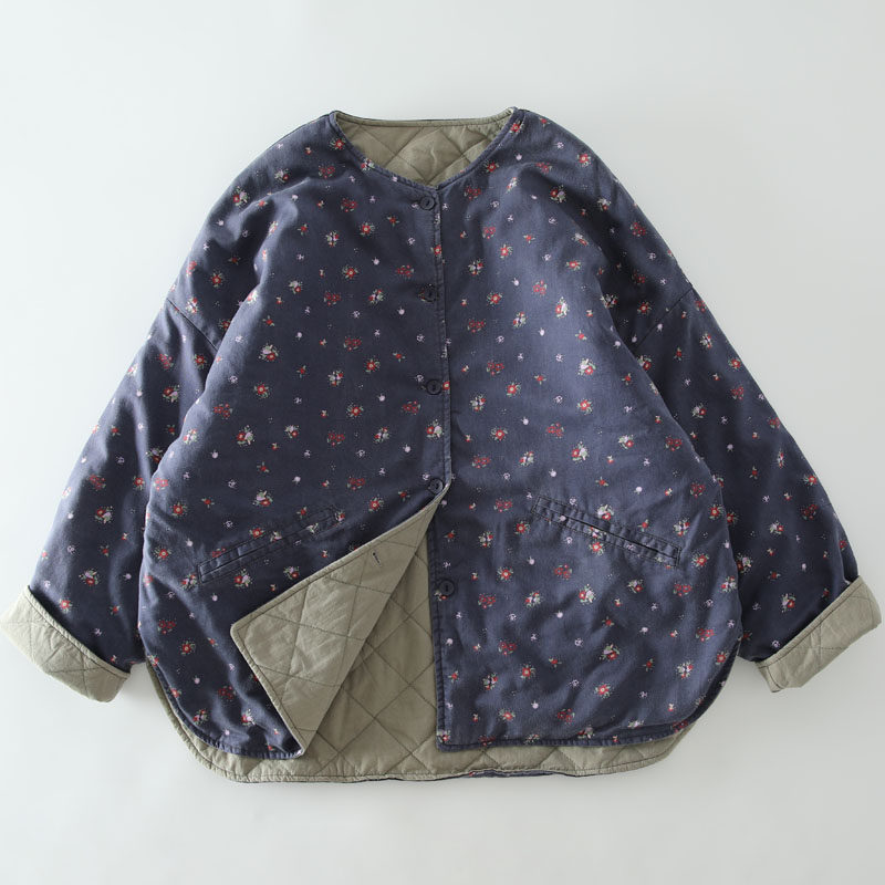 冬季新款甜美森系碎花夹棉两面穿棉衣外套女圆领宽松百搭保暖棉服,女装/女士精品,棉衣/棉服,淘宝优惠券,粉丝福利购,淘宝优惠卷