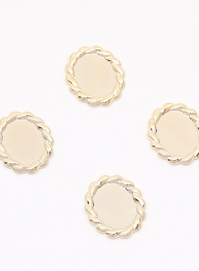 精致椭圆形底托空托镶嵌托盘吊坠 可粘帖手工DIY饰品配件 （1个）