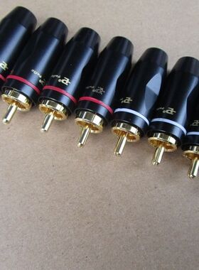 新款美国百威 镀金RCA头 莲花音频插头 音视频线接头外壳纯铜接头