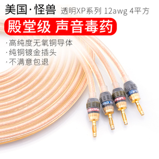 正品 发烧美国怪兽无氧铜主音箱线4平方音响喇叭中置连接线 原装