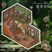 大号双层小屋造景贴纸3D立体堆叠室内场景手工diy景观解压玩具贴