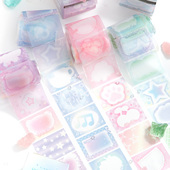 抽拉式 高颜值标记贴错题记事便签纸 透明便利贴珠光闪砂学生全粘式