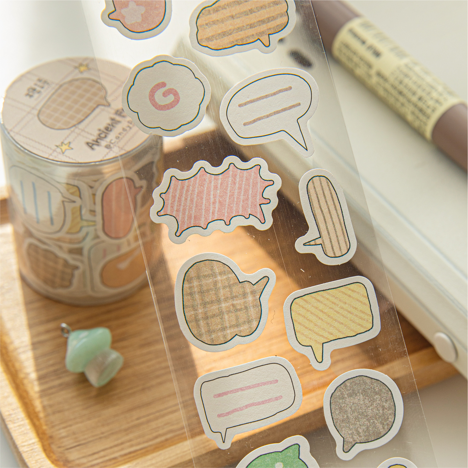 可书写对话框切模胶带免裁剪漫画风可爱气泡边框手帐拼贴装饰素材