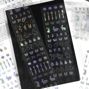 闪耀瞬间PET烫银模切胶带简约ins银色星星兔子气泡手帐装饰小图案