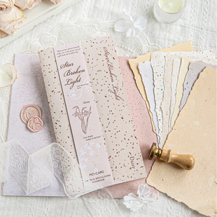 纸间彩墨特种纸手帐本多材质复古文艺tn手账本内芯拼贴背景素材本