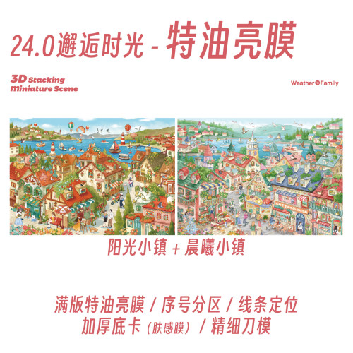 天气晴24.0特油造景贴纸童话小镇治愈街景建筑微缩场景diy拼贴画