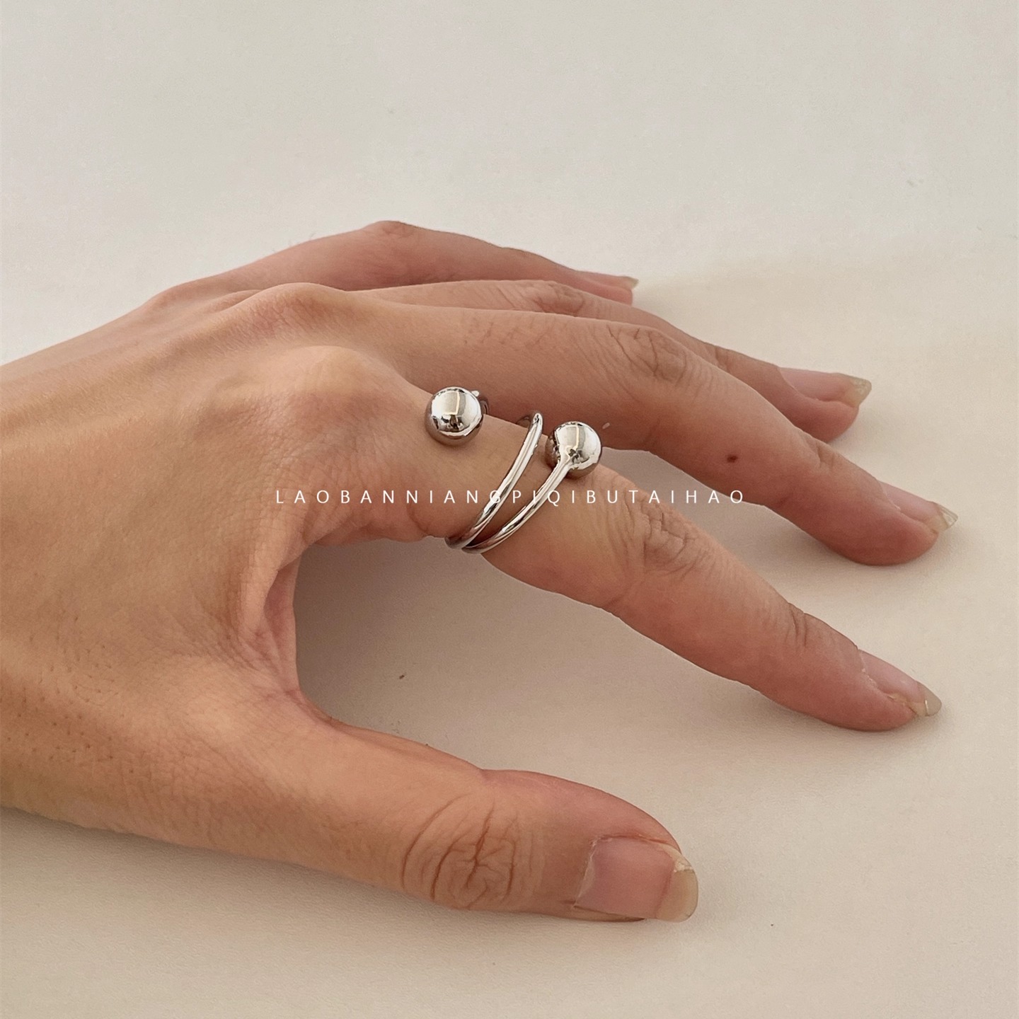 银色合集！简约细圈叠戴中性指环