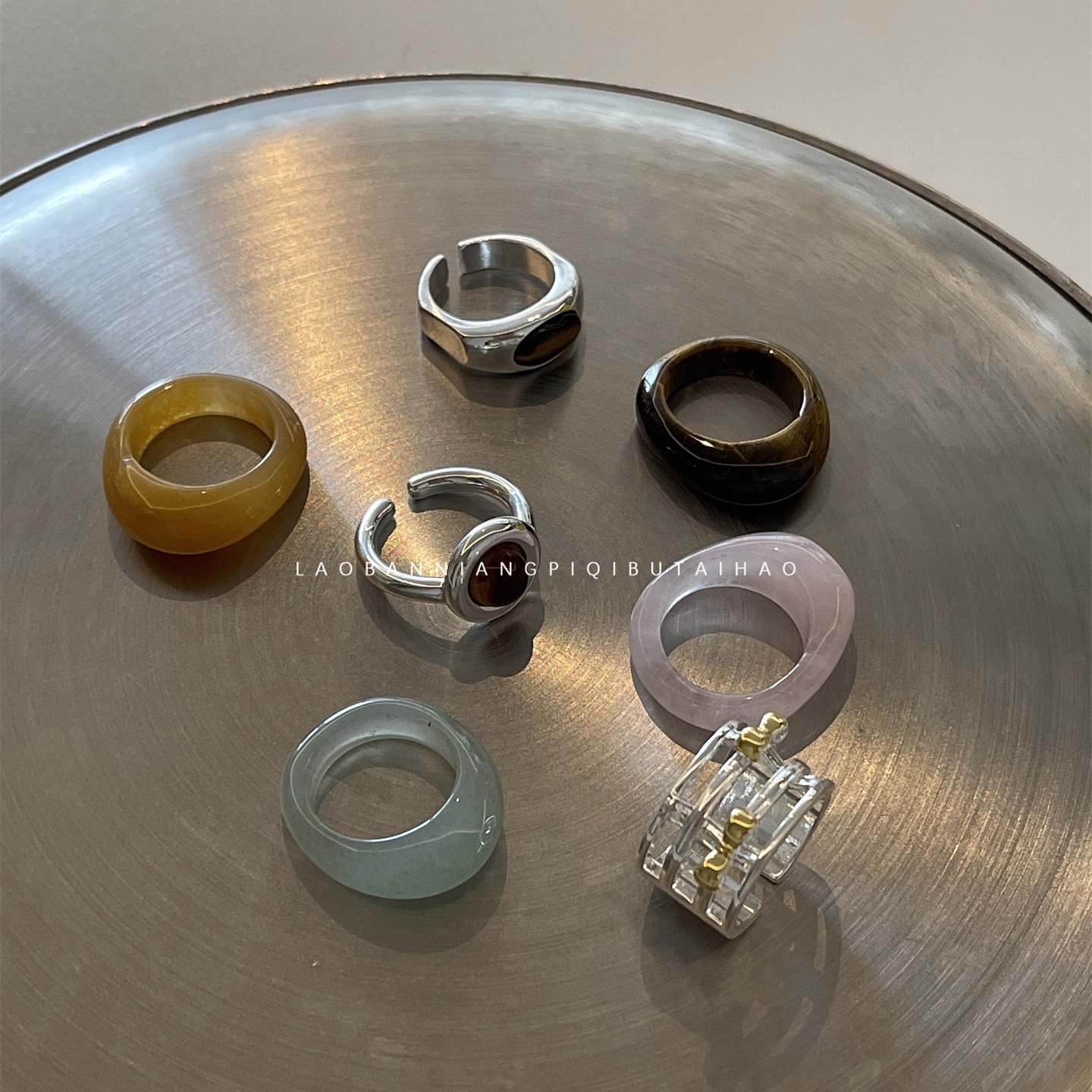 超好配！天然石绿东陵小众戒指女