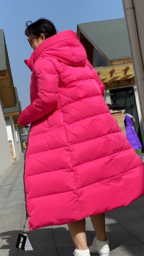 瑕疵清仓 白鹅绒 棉被羽绒服过膝外套 双倍冲绒防寒服女士 特价
