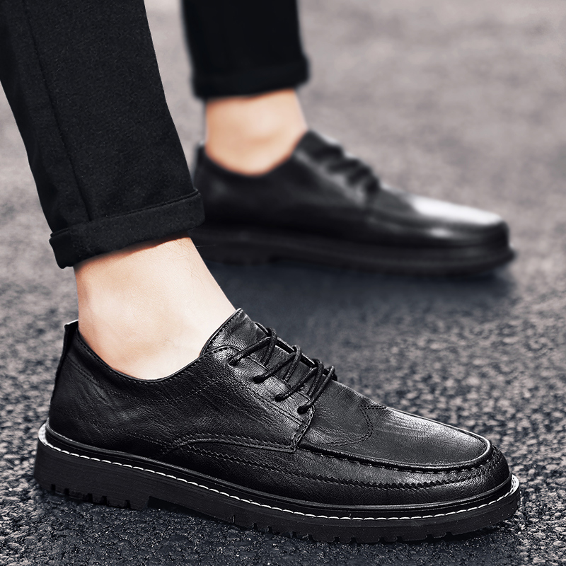 皮鞋男英伦工作商务正装男士休闲