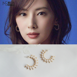 逃避虽可耻但有用新川优爱北川景子同款耳环杂志款耳钉年下男友