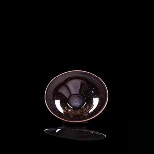 夜幕星空建盏原矿手工乌金釉下玻化点茶器复古吴雪清作品七彩金