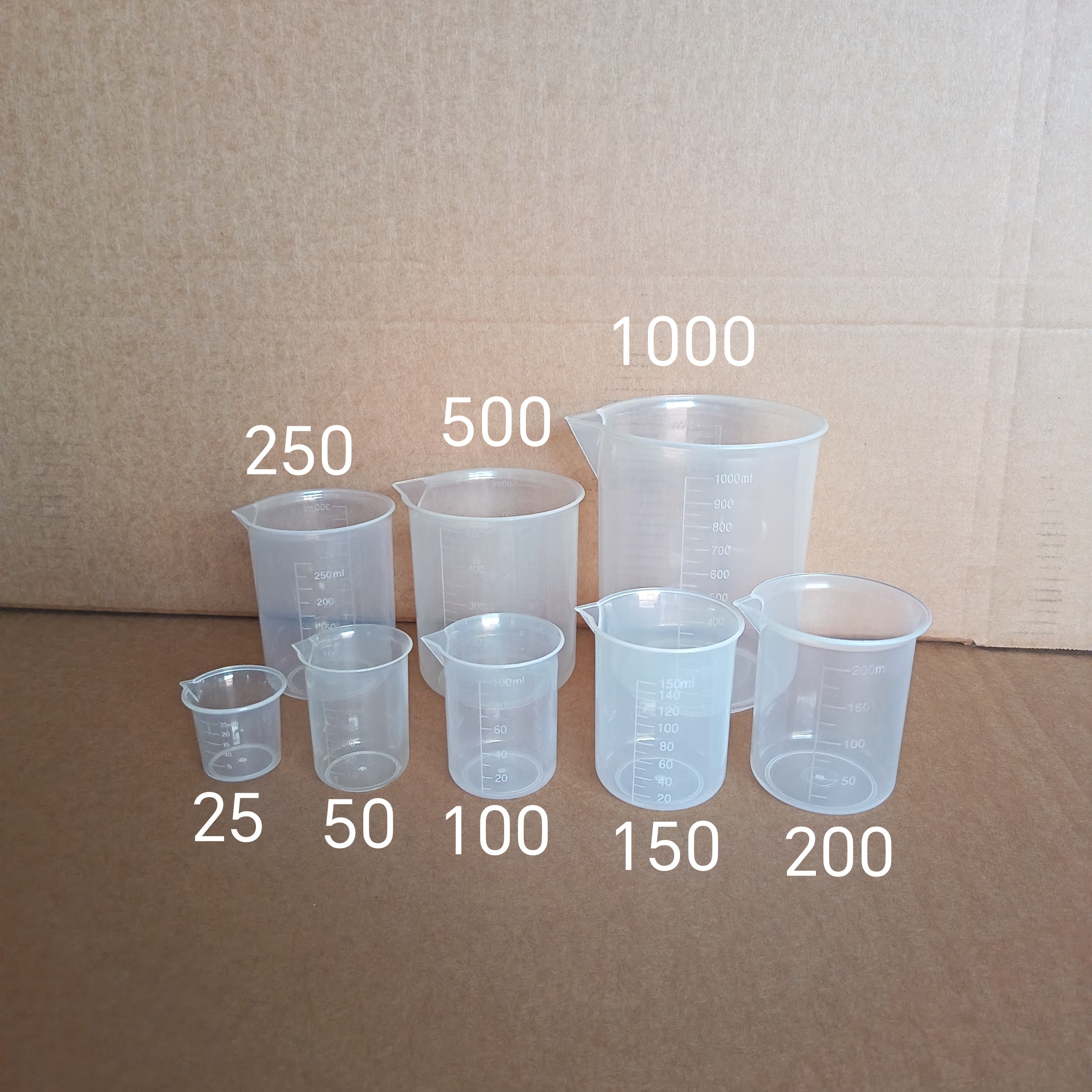 塑料烧杯50/100/250/500/1000ml带刻度杯塑料量杯化学实验P小量杯