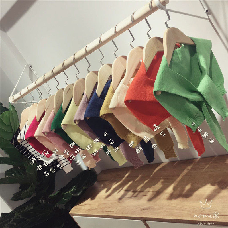 学院风条纹针织小坎肩学生搭肩袖假领子打结绑带毛线外搭披肩秋冬,童装/婴儿装/亲子装,披风/斗篷,淘宝优惠券,粉丝福利购,淘宝优惠卷