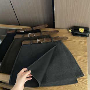 @毛呢短裙太好穿！a字版型遮肉显瘦~2025秋冬新款气质百搭半身裙