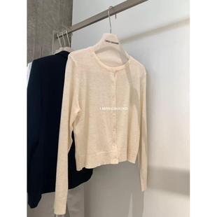 十三行imiss高货!2026春季新款简约温柔休闲圆领长袖针织开衫女