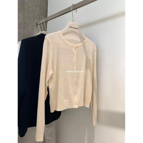 十三行imiss高货！2026春季新款简约温柔休闲圆领长袖针织开衫女