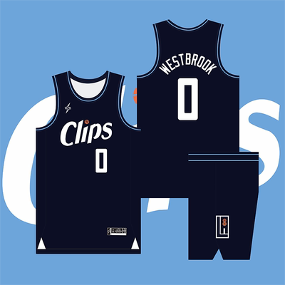 威斯布鲁克少哈登乔治伦纳德快船城市版球衣套装大码团购定制DIY