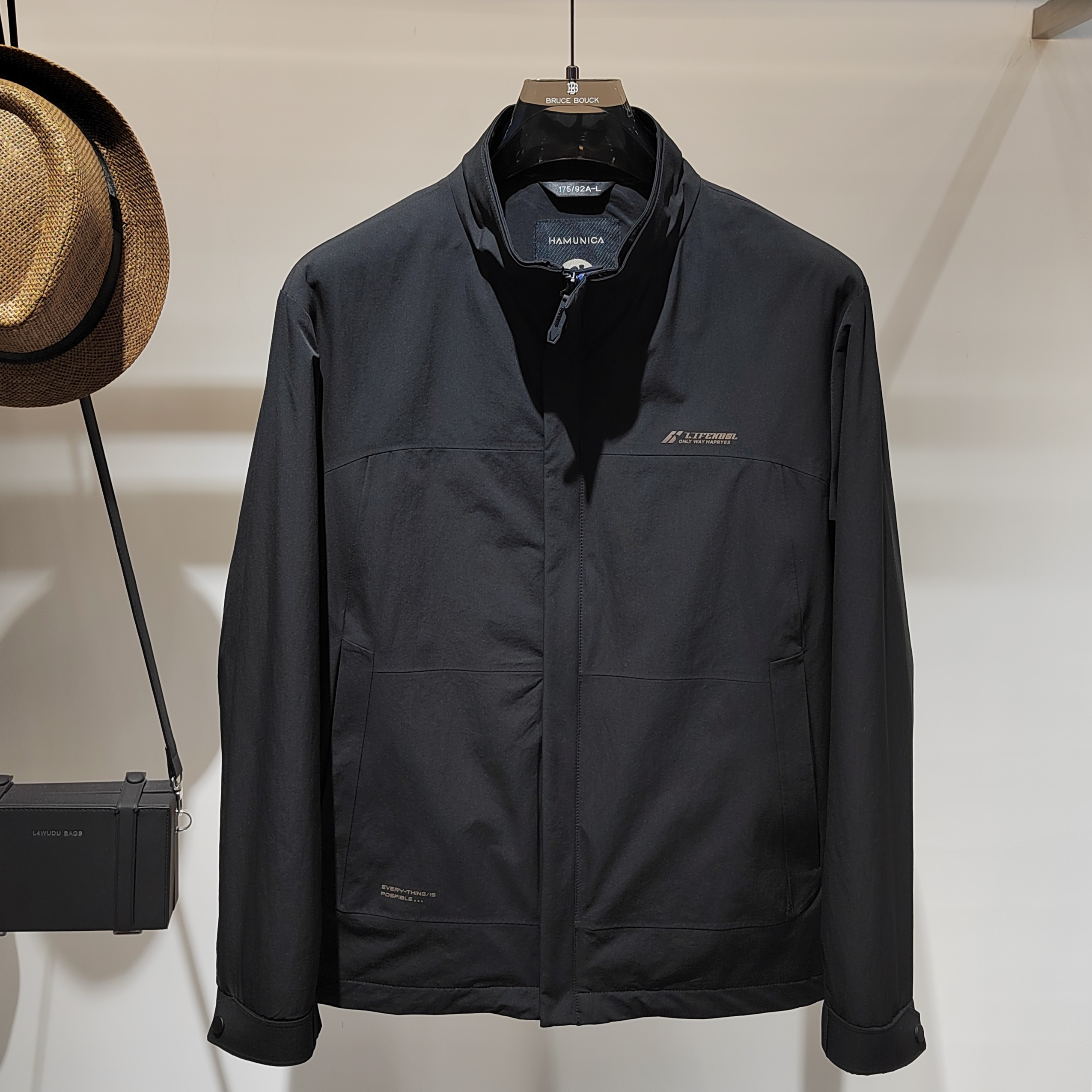 男士新款秋冬季立领夹克外套上衣轻薄保暖男装休闲外套男装中老年