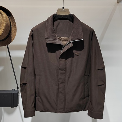 男士新款冬季立领羽绒服翻领羽绒夹克外套上衣轻薄保暖羽绒衣男装