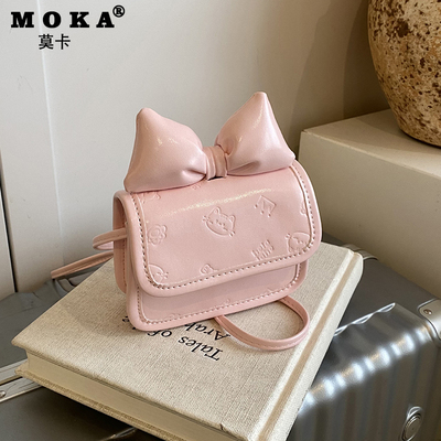 儿童包包女2025新款蝴蝶结小方包