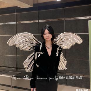 大号天使翅膀蝴蝶翅膀气球玩具成人儿童生日背景户外拍照装饰道具