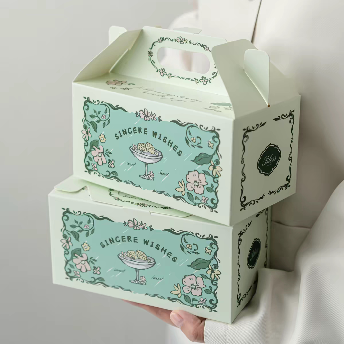 2026新款绿豆糕包装盒端午节礼盒烘焙饼干糖果糕点甜品盒中式定制