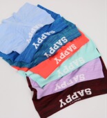 日单男子运动紧身内裤 速干透气渐变花色彩色片跑步登山防磨 平角裤