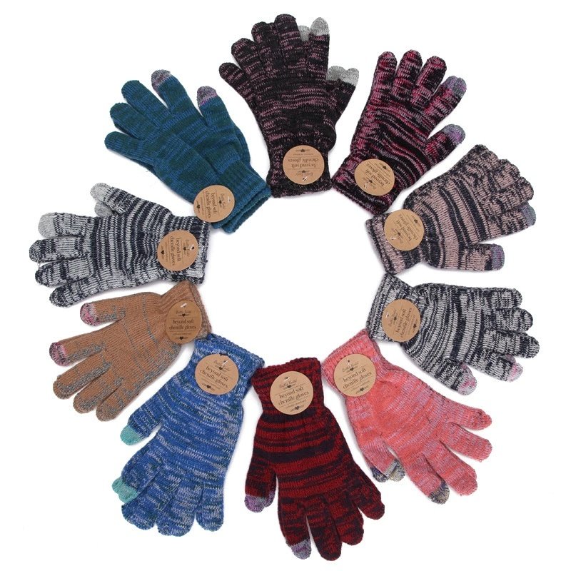 欧单 秋冬 针织触屏手套白菜手套保暖玩手机搬砖办公 运动 男女