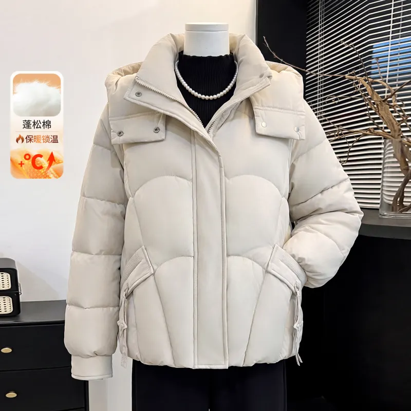 2026冬季连帽加厚保暖棉服女