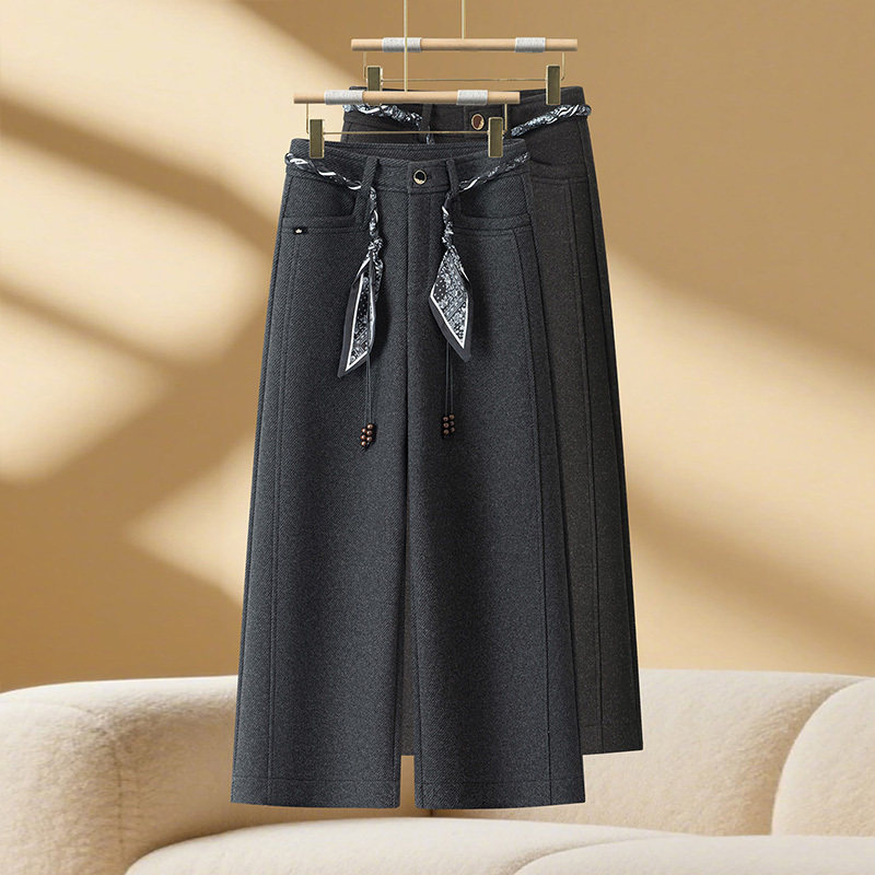 中低腰阔腿裤女秋冬百搭垂感直筒裤宽松休闲裤