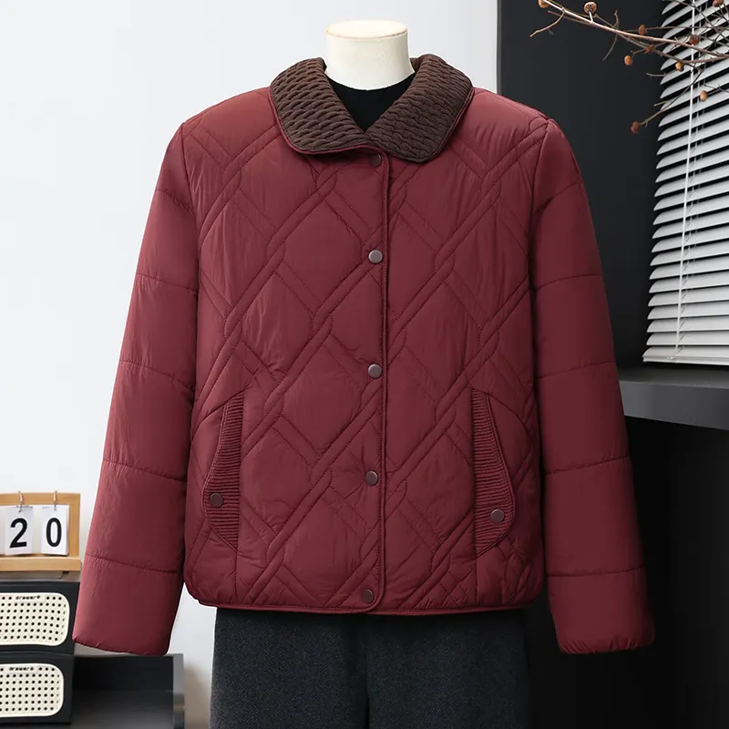 妈妈装短款加厚保暖羽绒棉服