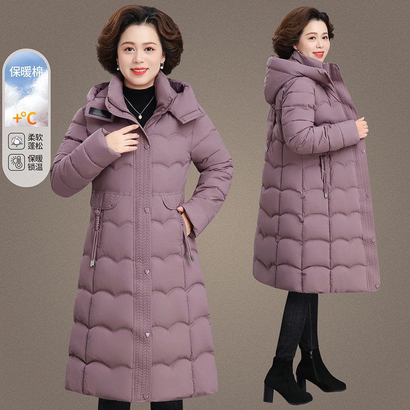 冬季妈妈装加厚保暖连帽棉服