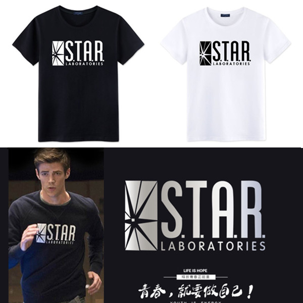 美剧The Flash闪电侠t恤 star星际实验室labs 纯棉宽松休闲短袖夏