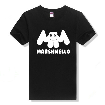 Marshmello纯棉短袖footprints 电音 Skrillex同款男女T恤情侣装