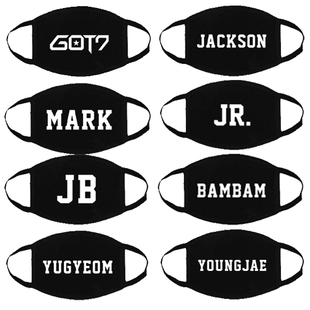 JB名字口罩保暖明星周边 YUGYEOM GOT7王嘉尔JACKSON JR.MARK