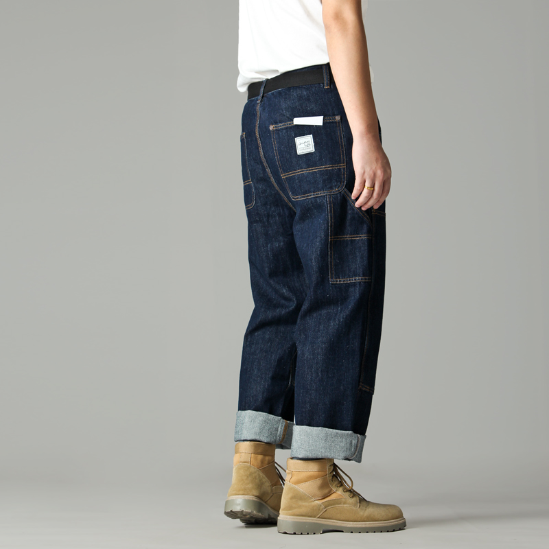 日系宽松直筒工装牛仔裤老爹裤