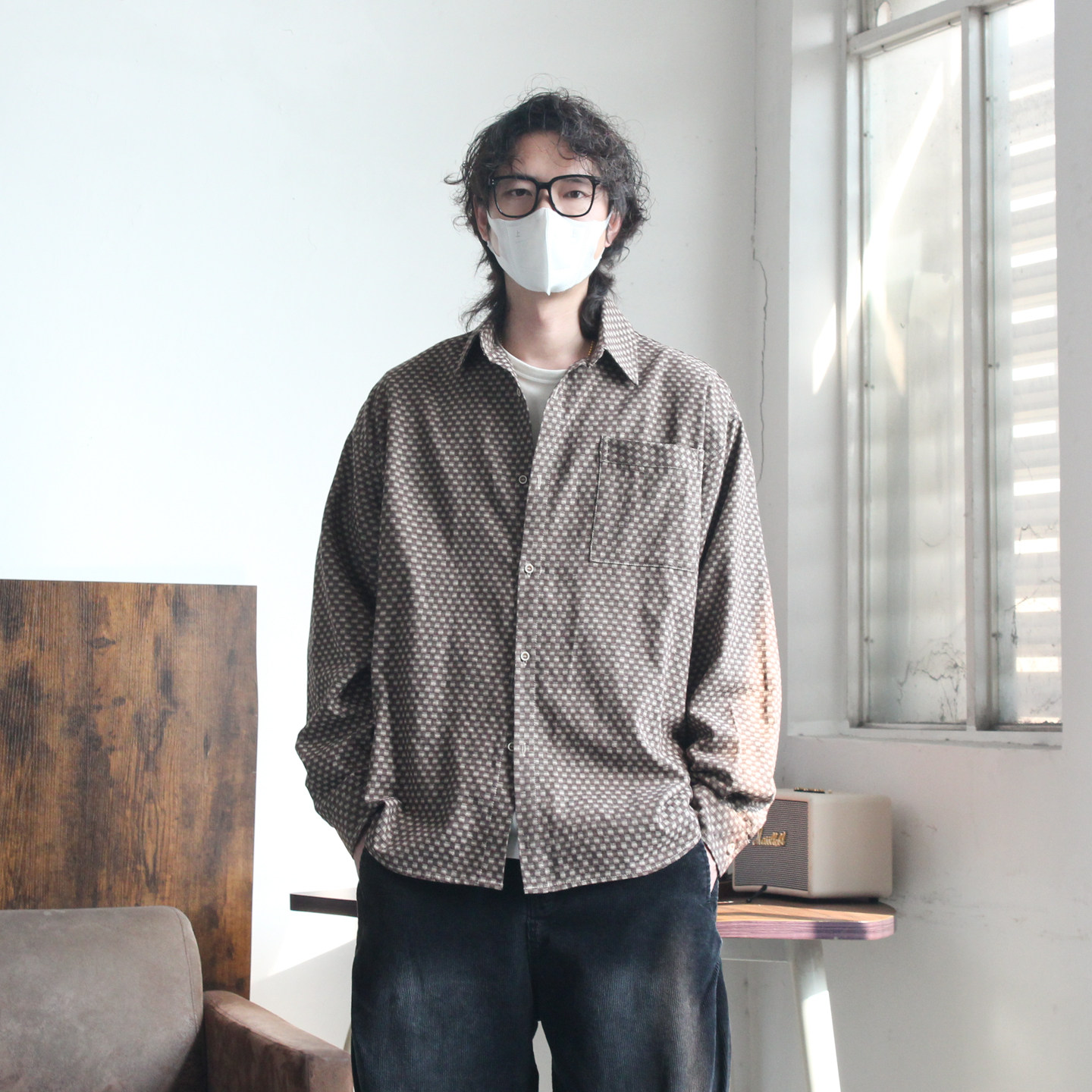 阿爆先生2026春款日系复古重磅水洗长袖衬衫男休闲宽松工装衬衫潮,男装,衬衫,淘宝优惠券,粉丝福利购,淘宝优惠卷