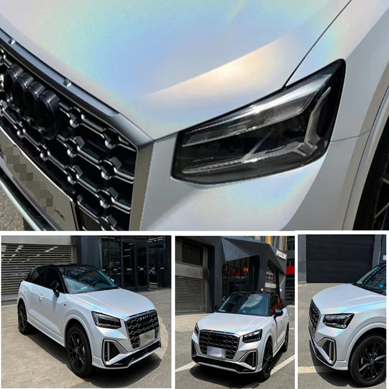 改色膜七彩镭射白全车改色膜