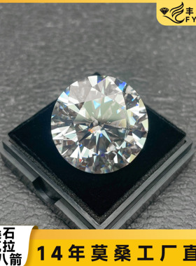 高品质莫桑石祼石D/DEF色18mm到25mm现货白色八心八箭圆形直销