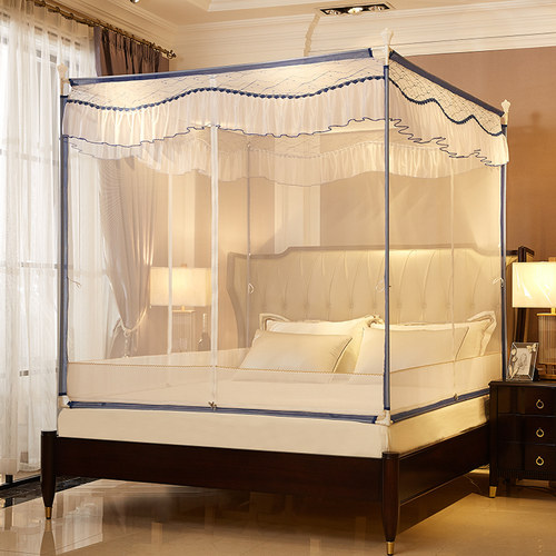 t型三开门拉链蚊帐儿童防摔