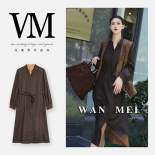 两面穿文艺风连衣裙TSY86210约111cm370g 香云纱裙 枫语