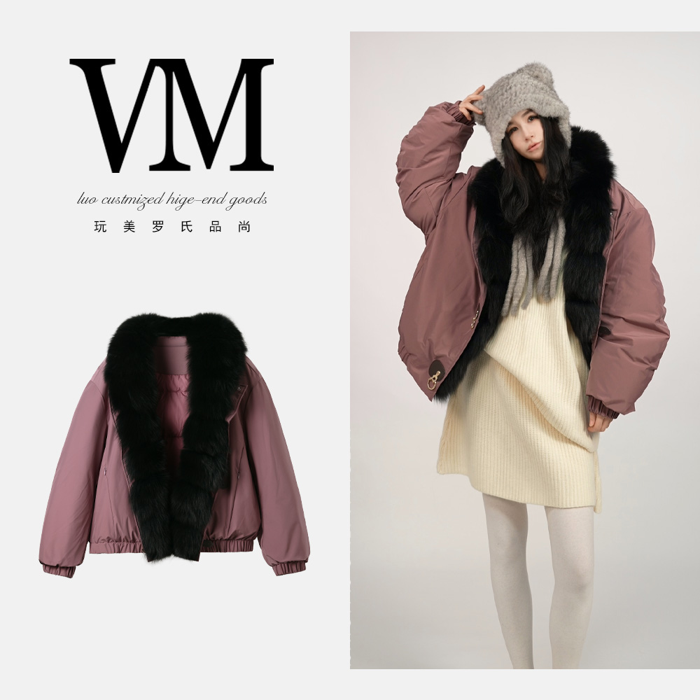 【森林来信】鹅绒服 冬季时尚保暖大毛领LS25072外套63cm890g